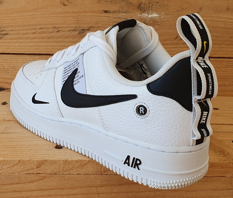 Nike Air Force 1 Utility Low Leather Trainers UK7/US8/E41 AJ7747-100 White/Black