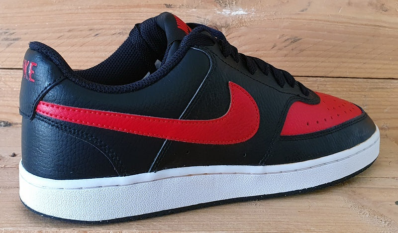 Nike Court Vision Low Leather Trainers UK7/US8/EU41 DV6488-001 Black/Red