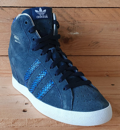 Adidas Basket Profi Up Wedge Suede Trainers UK8/US9.5/EU42 M20838 Navy Blue