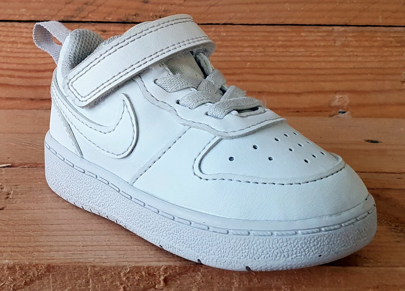 Nike Court Borough Low Kids Trainers UK3.5/US4C/E19.5 DV5458-106 Triple White