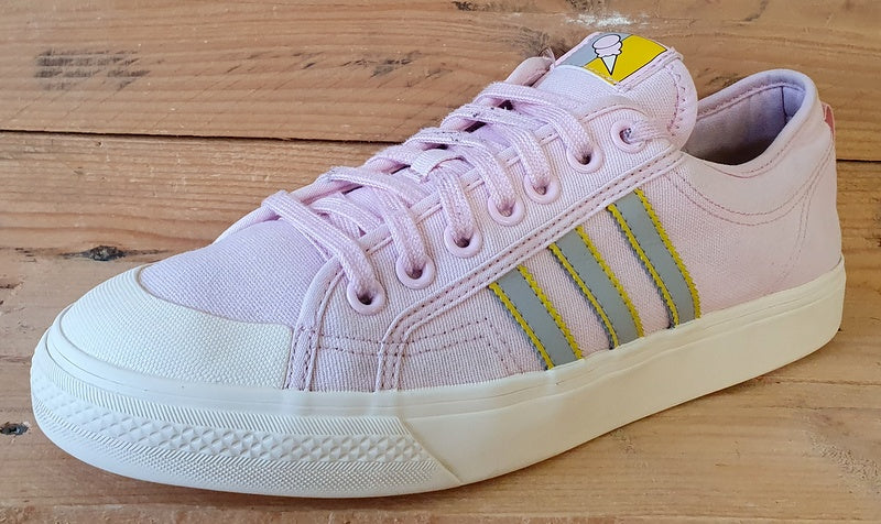 Adidas Originals Nizza Low Canvas Trainers UK10.5/US11/EU45 GY1343 Pink/Grey