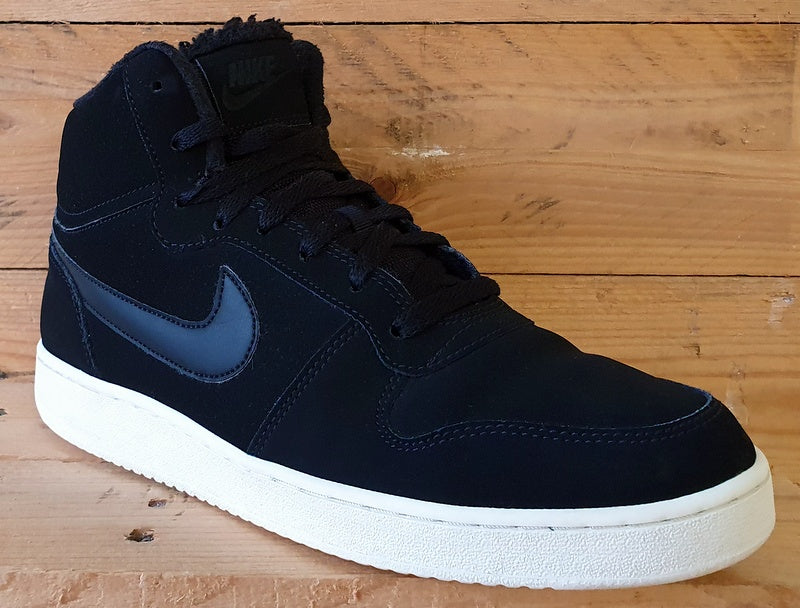 Nike Ebernon Mid SE Suede Trainers UK8.5/US9.5/EU43 AQ8125-001 Black Sail