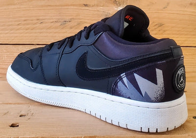 Nike Air Jordan 1 PSG Low Leather Trainers UK4/US4.5Y/EU36.5 CN1077-001 Black
