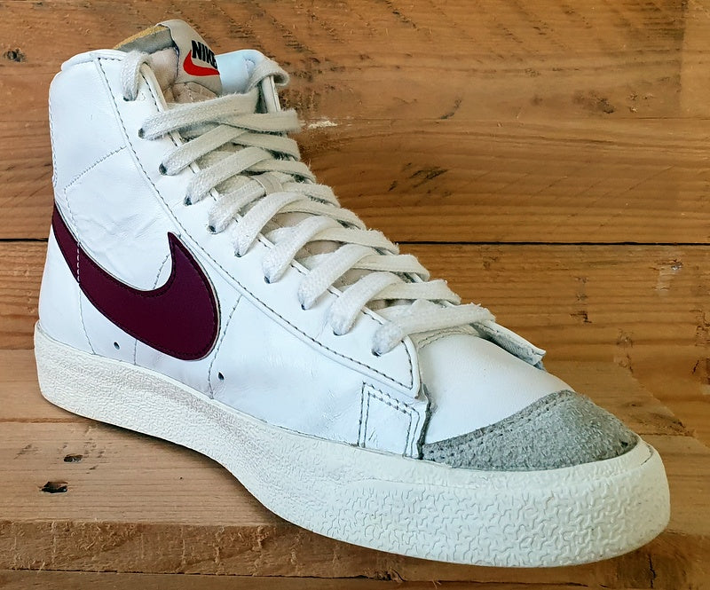 Nike Blazer 77 Mid Leather Trainers UK6/US7/EU40 BQ6806-120 White/Burgundy