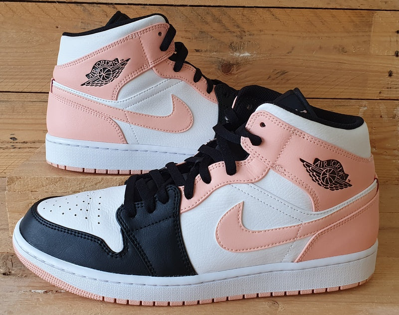 Nike Air Jordan 1 Mid Leather Trainers UK11/US12/EU46 554724-133 Crimson Tint