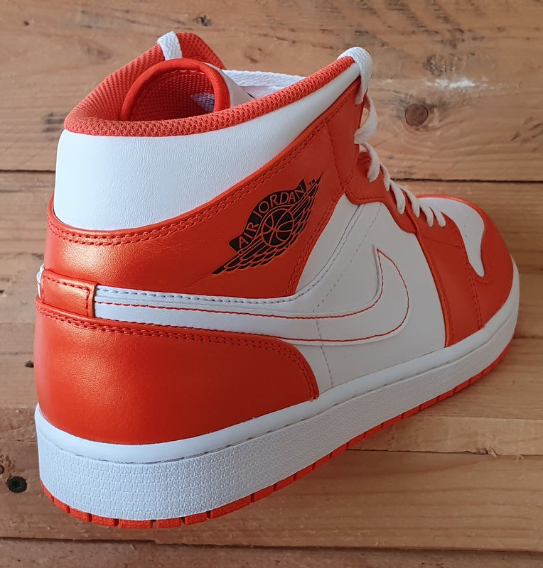 Nike Air Jordan 1 Mid Leather Trainers UK11/US12/EU46 DM3531-800 Metallic Orange