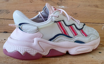 Adidas Ozweego Low Leather Trainers UK8/US9.5/EU42 EE5719 Icy Pink Trace Maroon