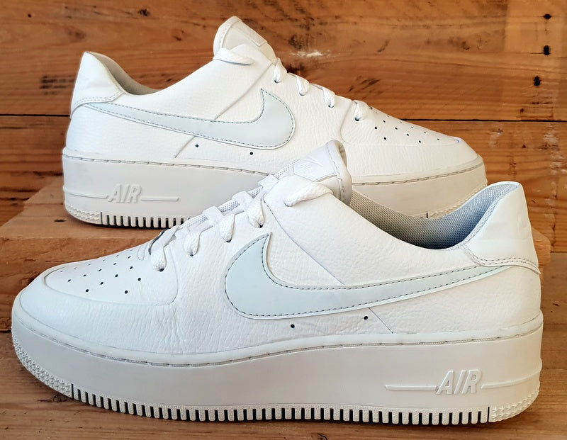 Nike Air Force 1 Sage Low Leather Trainers UK8.5/US11/EU43 AR5339-100 White/Blue