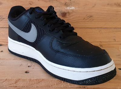 Nike Air Force 1 Leather/Textile Trainers UK7/US8/EU41 FD0666-001 Swoosh Black