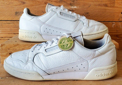 Adidas Continental 80 Low Leather Trainers UK9.5/US10/EU44 CG7120 Triple White