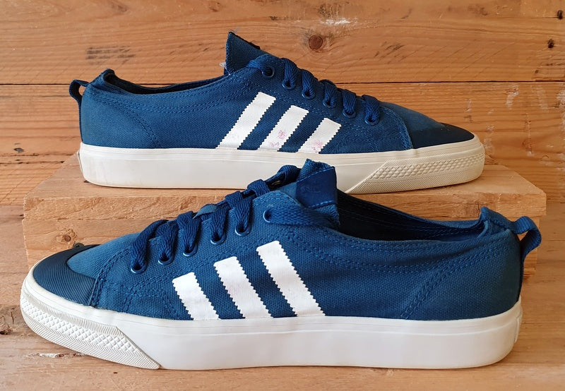 Adidas Nizza Low Canvas Trainers UK10/US10.5/EU44.5 D65866 Tribe Blue/White