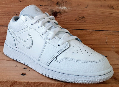 Nike Air Jordan 1 Low Leather Trainers UK4/US4.5Y/EU36.5 553560-130 Triple White