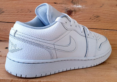 Nike Air Jordan 1 Low Leather Trainers UK4/US4.5Y/EU36.5 553560-130 Triple White