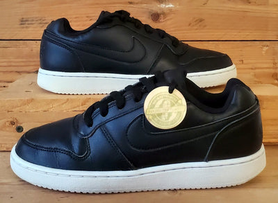 Nike Ebernon Low Leather Trainers UK4/US6.5/EU37.5 AQ1779-001 Black/White