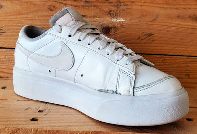 Nike Blazer Platform Low Leather Trainers UK5/US7.5/EU38.5 DJ0292-100 White