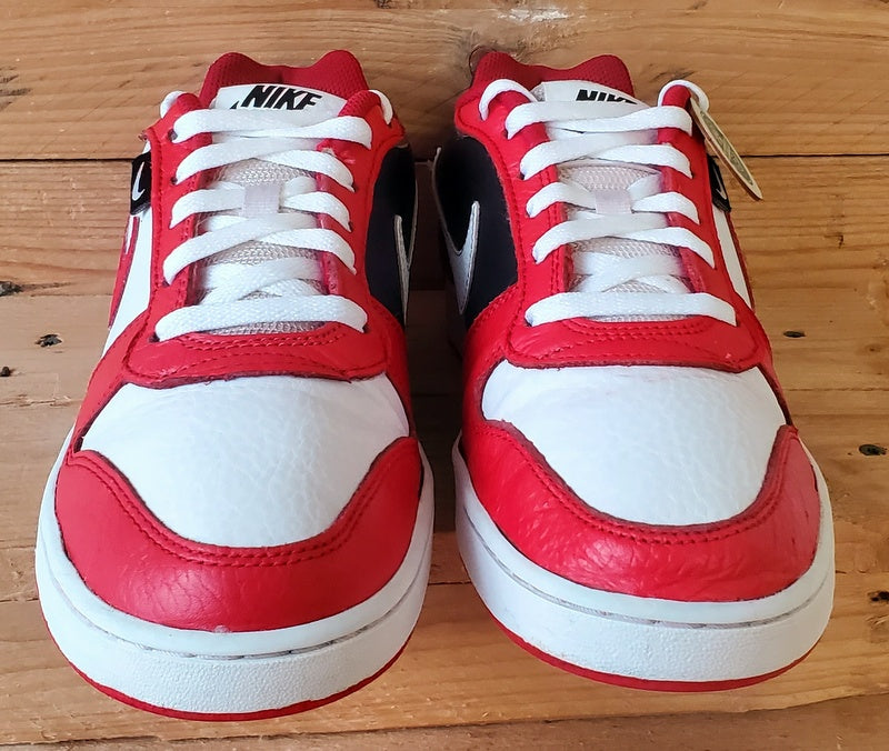 Nike Ebernon Premium Low Leather Trainers UK7/US8/EU41 AQ1774-101 White/Red