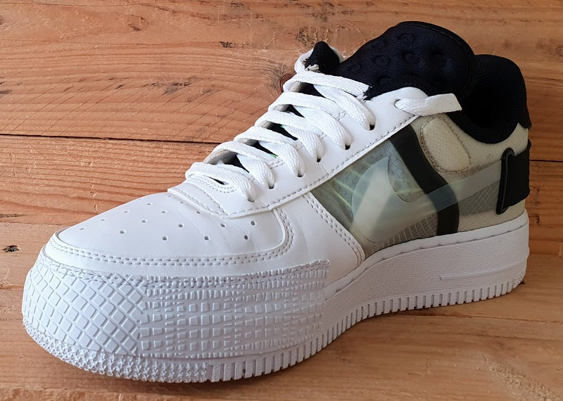 Nike Air Force 1 Low Leather Trainers UK6/US7/EU40 AT7859-101 White Black Volt