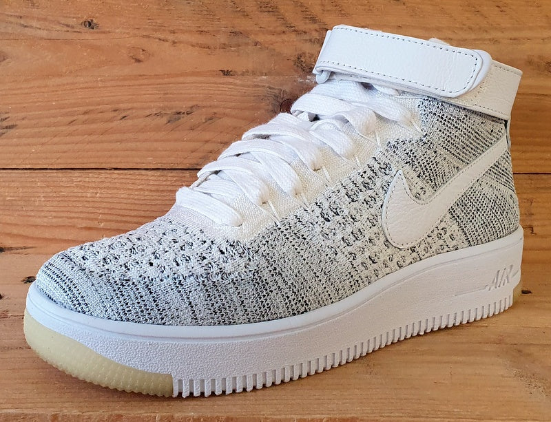 Nike Air Force 1 Mid Flyknit Trainers UK5/US7.5/EU38.5 818018-101 White