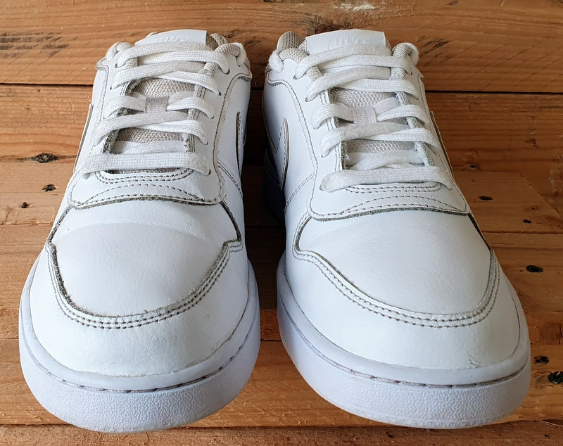 Nike Ebernon Low Leather Trainers UK7.5 US8.5 EU42 AQ1775 100 Triple White VintageTrainers