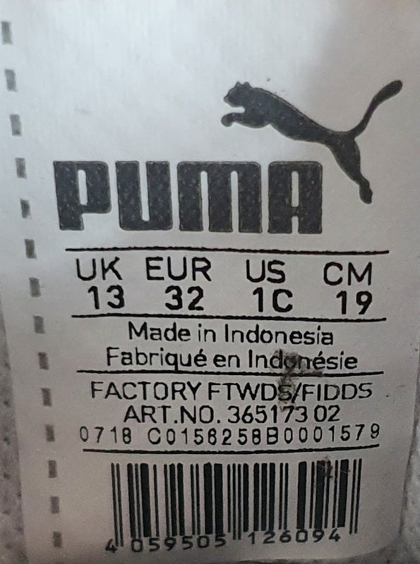 Puma Smash V2 Low Leather Trainers 365173 02 Triple White UK13/US1C/EU32