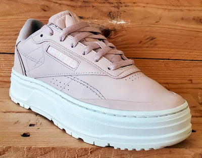 Reebok Club C Double Geo Low Leather Trainers UK4.5/US7/EU37.5 H69145 Soft Ecru