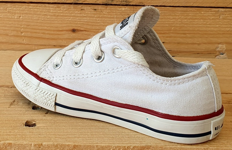 Converse All Star Low Canvas Kids Trainers UK7/US7/EU23 7J256 White/Red