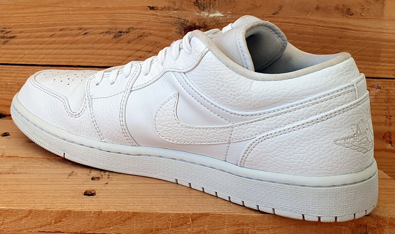 Nike Air Jordan 1 Leather Trainers 553558-130 Triple White UK10.5/US11.5/EU45.5