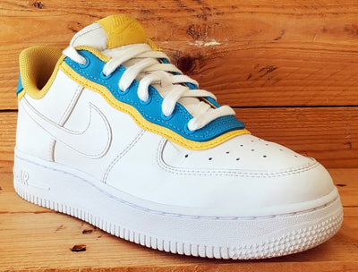 Nike Air Force 1 Low Leather Trainers UK4.5/US7/EU38 AA0287-105 White/Topaz
