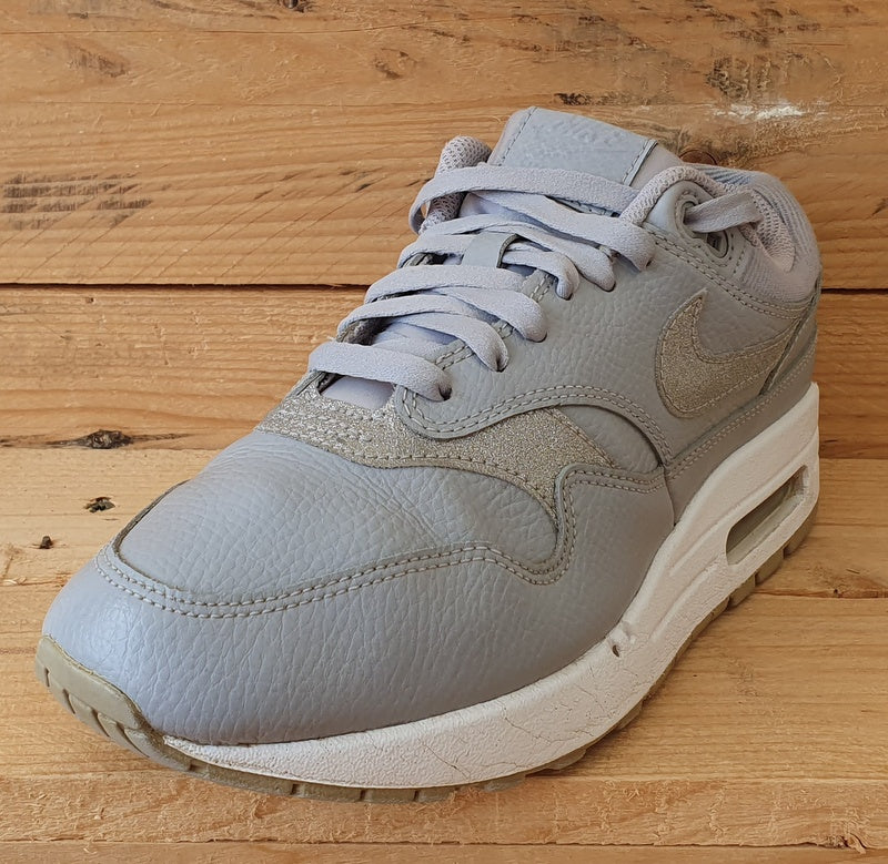 Nike Air Max 1 Low Leather Trainers UK5/US7.5/EU38.5 AT0072-001 Wolf Grey/White