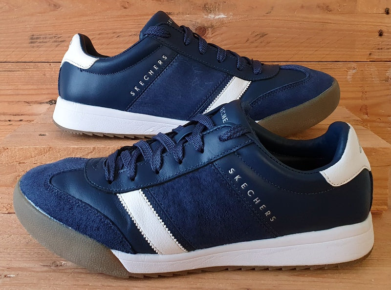 Sketchers Zinger Scobie Low Leather/Suede Trainers UK7/US8/EU41 SN 52322 Navy