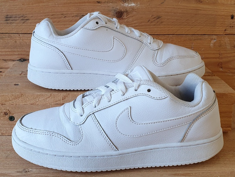 Nike Ebernon Low Leather Trainers UK6/US7/EU40 AQ1775-100 Triple White