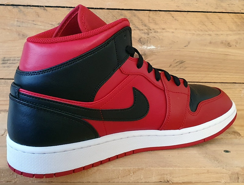 Nike Air Jordan 1 Mid Reverse Bred Trainers UK11/US12/EU46 554724-660 Red/Black