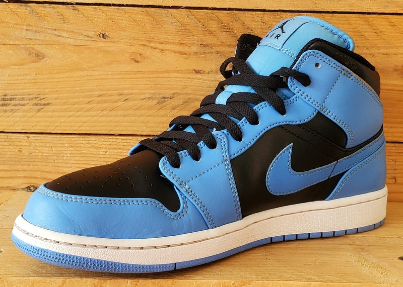 Nike Air Jordan 1 Mid Leather Trainers UK9/US10/EU44 DQ8426-401 Black/Blue