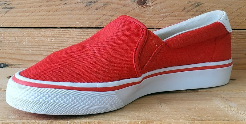 Adidas Nizza Slip On Low Canvas Trainers UK7/US7.5/EU40.5 S81410 Red/White