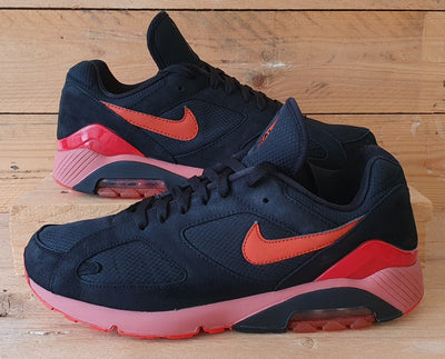 Nike Air Max 180 Fire Low Suede Trainers UK9/US10/EU44 AV3734-001 Black/Red
