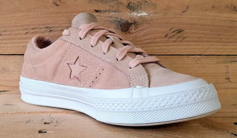 Converse One Star Lace-Up Low Suede Trainers UK3/US5/EU35 158481C Pink/White