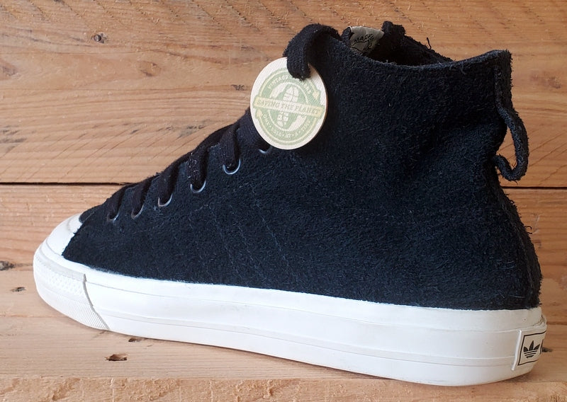 Adidas Nizza Mid Suede Trainers UK9/US9.5/EU43 EE5611 Black/White
