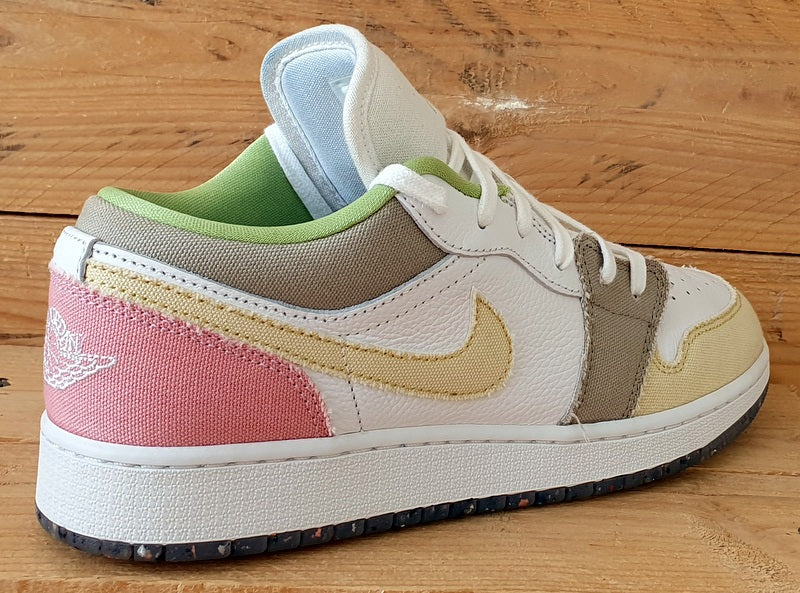 Nike Jordan 1 Low GS Trainers UK6/US7Y/EU40 DJ0341-100 Pastel Grind Vivid Green