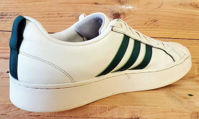 Adidas Streetcheck Low Leather Trainers UK10.5/US11/E45 ID6061 Cream White/Green