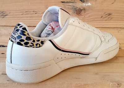 Adidas Continental 80 Low Leather Trainers UK4.5/US5/EU37 FV8223 White Leopard