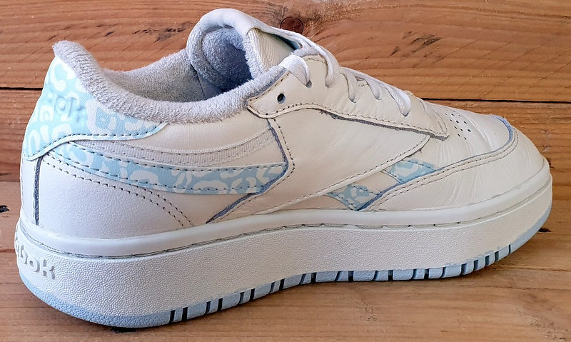 Reebok Club C Double Low Leather Trainers UK4/US6.5/EU37 H03652 Chalk/Blue