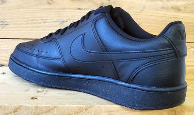 Nike Court Vision Low Leather Trainers UK10/US11/EU45 DH2987-002 Triple Black