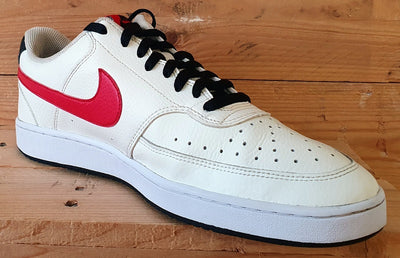 Nike Court Vision Low Leather Trainers UK10/US11/EU45 DM1187-101 Cream/Red