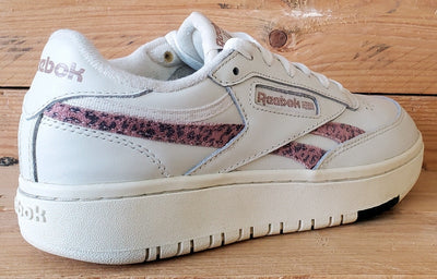 Reebok Club C Double Low leather UK4/US6.5/EU37 H67811 Chalk/Cheetah