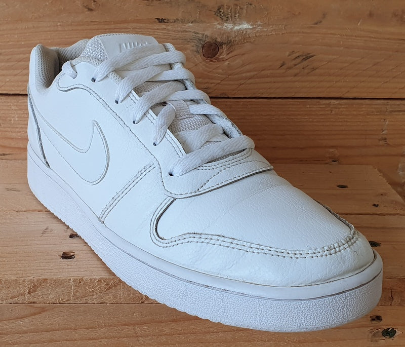 Nike Ebernon Low Leather Trainers UK8/US9/EU42.5 AQ1776-100 Triple White