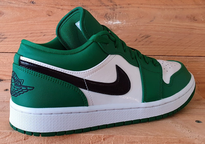 Nike Jordan 1 Low Leather Trainers UK8/US9/EU42.5 553558-301 Pine Green/White