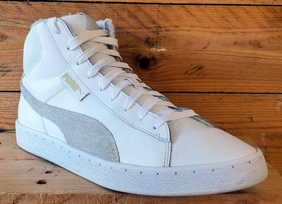 Puma Fur Lined Mid Leather Trainers UK10/US11/EU44.5 364977-02 White/Grey