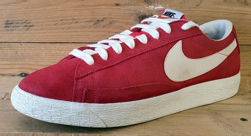 Nike Blazer Low PRM Leather Trainers UK10/US11/EU45 538402-602 Red/White