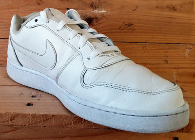 Nike Ebernon Low Leather Trainers UK10/US11/EU45 AQ1775-100 Triple White