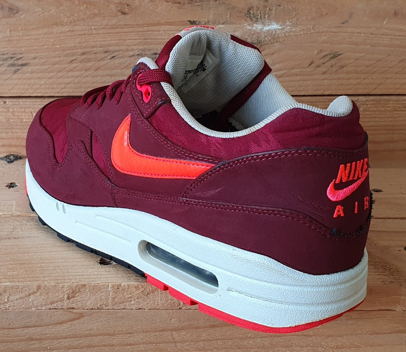 Nike Air Max 1 Premium Low Leather Trainers UK9/US10/EU44 512033-660 Atomic Red